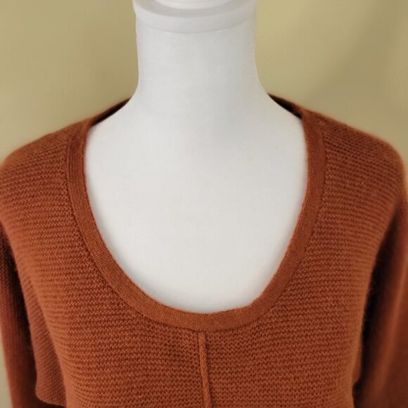 Cynthia Rowley Long-Sleeve Round Neck Knit Sweater Rusty Orange/Brown Size L - Picture 3 of 13
